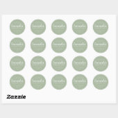 Homemade Soy Candle Chic Calligraphy Laurel Green Ronde Sticker (Vel)