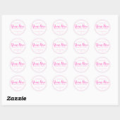 Homemade Soy Candle Chic Calligraphy Neon Pink Ronde Sticker (Vel)