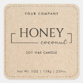 Homemade Soy Candle Chic Calligraphy Paper Vierkante Sticker (Voorkant)
