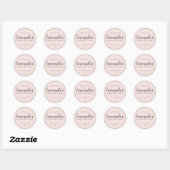 Homemade Soy Candle Chic Calligraphy Pastel Pink Ronde Sticker (Vel)