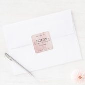 Homemade Soy Candle Chic Calligraphy Pink Classic Vierkante Sticker (Envelop)