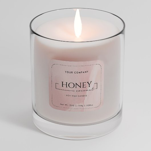 Homemade Soy Candle Chic Calligraphy Pink Classic Vierkante Sticker