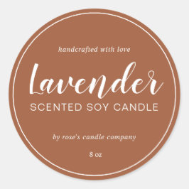 Homemade Soy Candle Chic Calligraphy TerraCotta Ronde Sticker