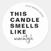 Homemade Soy Candle Chic Calligraphy White Classic Ronde Sticker (Voorkant)