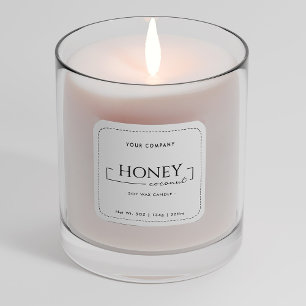 Homemade Soy Candle Chic Calligraphy White Classic Vierkante Sticker