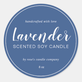Homemade Soy Candle Cruskalligrafie Classic Blue Ronde Sticker