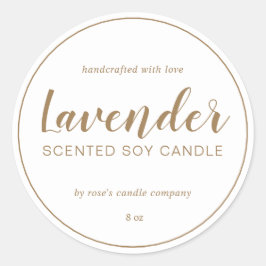 Homemade Soy Candle Gold Chic Calligrafie Ronde Sticker