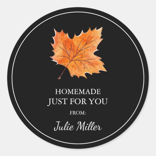 Homemade speciaal voor jou esdoornlabel ronde sticker (Voorkant)