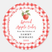 Homemade Spiced Apple Cider Label (Voorkant)