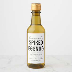 Homemade Spiked Eggnog Bottle Label Wijn Etiket