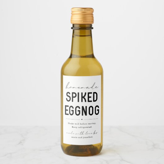 Homemade Spiked Eggnog Bottle Label Wijn Etiket (Voorkant)