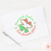 Homemade St. Patrick's Day Shamrock Cookies Bled Ronde Sticker (Envelop)
