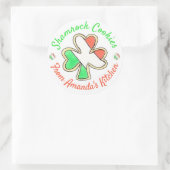 Homemade St. Patrick's Day Shamrock Cookies Bled Ronde Sticker (Tas)
