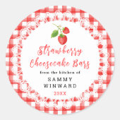 Homemade Strawberry Cheesecake Bars Label (Voorkant)