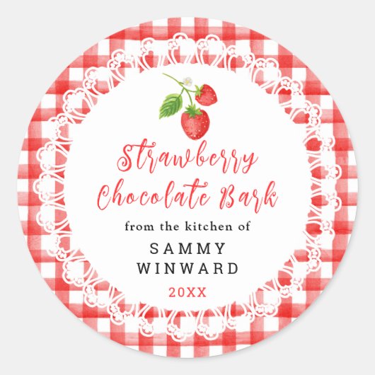 Homemade Strawberry Chocolate Bark Label (Voorkant)