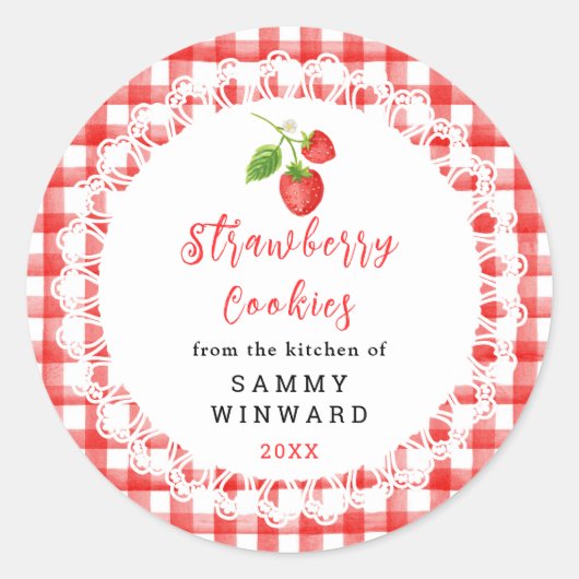 Homemade Strawberry Cookies Label (Voorkant)