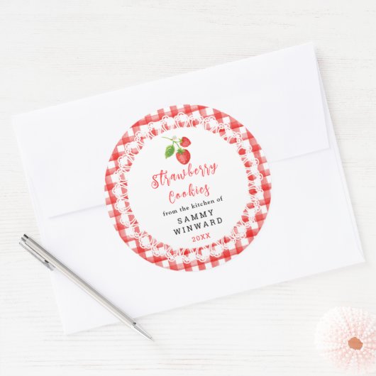 Homemade Strawberry Cookies Label (Envelop)