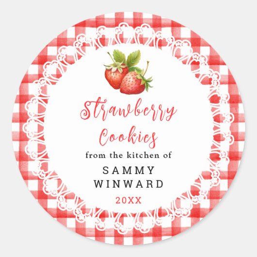 Homemade Strawberry Cookies Label (Voorkant)