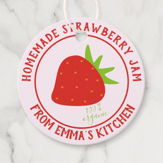 Homemade Strawberry Jam - 100% Organic Bedankjes Labels (Voorkant)