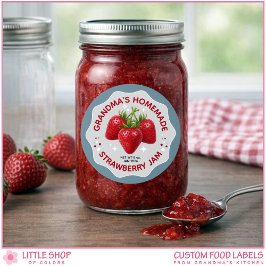 Homemade Strawberry Jam Canning Jar Labels
