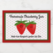 Homemade Strawberry Jam Design Voedselcontainer Etiket (Enkel label)