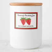 Homemade Strawberry Jam Design Voedselcontainer Etiket (Voorkant)