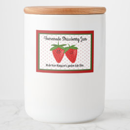 Homemade Strawberry Jam Design Voedselcontainer Etiket