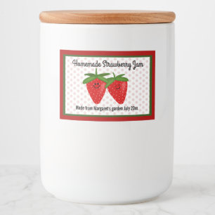 Homemade Strawberry Jam Design Voedselcontainer Etiket