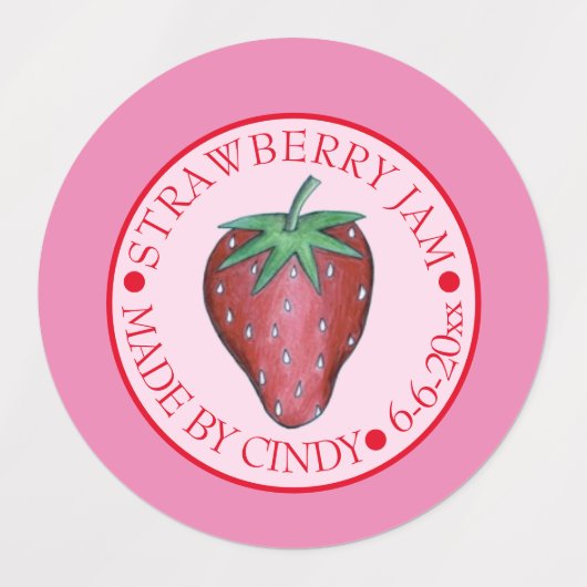Homemade Strawberry Jam Jelly PReserves Labels (Design 2)