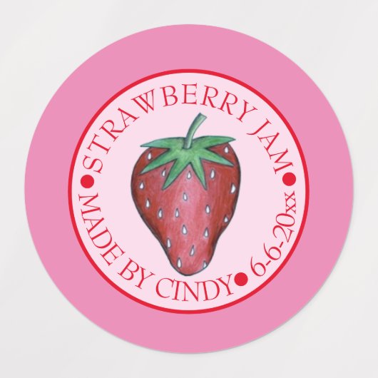 Homemade Strawberry Jam Jelly PReserves Labels (Design 1)