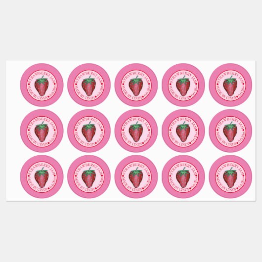 Homemade Strawberry Jam Jelly PReserves Labels (Vel)