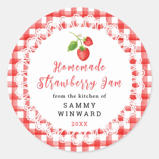 Homemade Strawberry Jam Label (Voorkant)