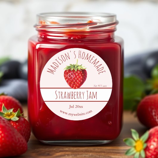 Homemade Strawberry Jam Labels