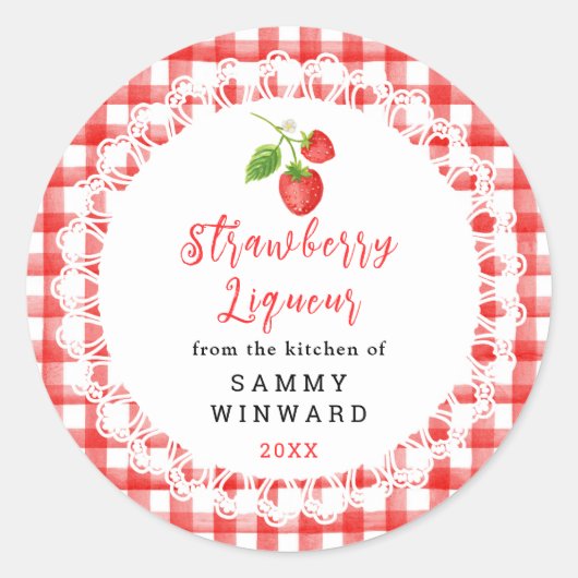 Homemade Strawberry Liqueur Label (Voorkant)