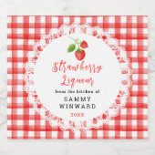 Homemade Strawberry Liqueur Label Likeurfles Etiket (Enkel label)