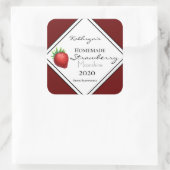 Homemade Strawberry Moonshine - Gepersonaliseerd Vierkante Sticker (Tas)