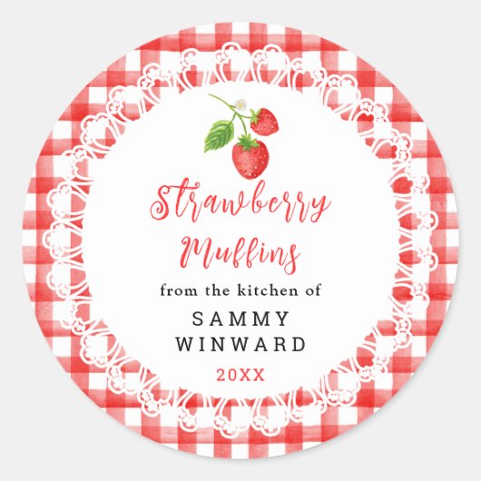 Homemade Strawberry Muffins Label (Voorkant)