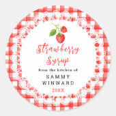Homemade Strawberry Syrup Label (Voorkant)
