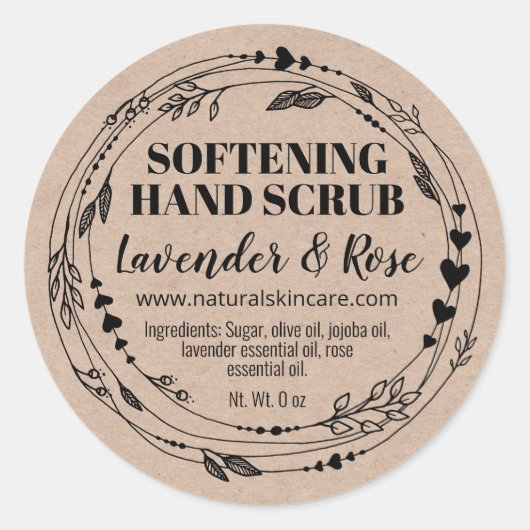 Homemade Sugar Hand Scrub Kraft Labels (Voorkant)