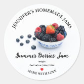 Homemade Summer Berries Jam Jar Label (Voorkant)