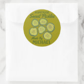 Homemade Sweet Pickles Personalized Dill Pickle Ronde Sticker (Tas)