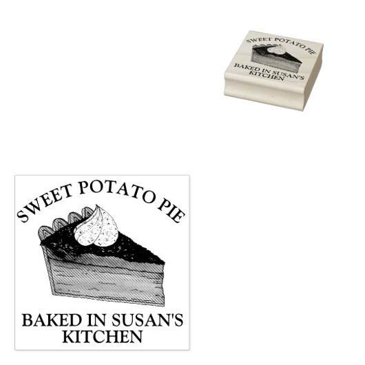Homemade Sweet Potato Pie Slice van bakkerij Rubberstempel (Gestempeld)