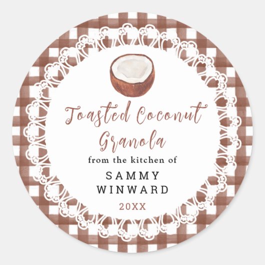 Homemade Toasted Coconut Granola Label (Voorkant)