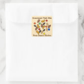 Homemade Trail Mix gemaakt met Love Kitchen Trailm Vierkante Sticker (Tas)