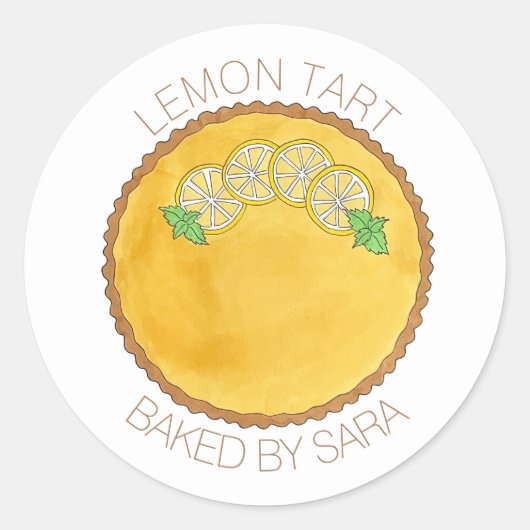 Homemade van de keuken van Lemon Tart Pie Ronde Sticker (Voorkant)