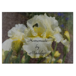 Homemade van Glass Cutting Boards Iris Flower Snijplank