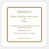 Homemade Vanilla Extract Bottle Ingredients Labels (Voorkant)