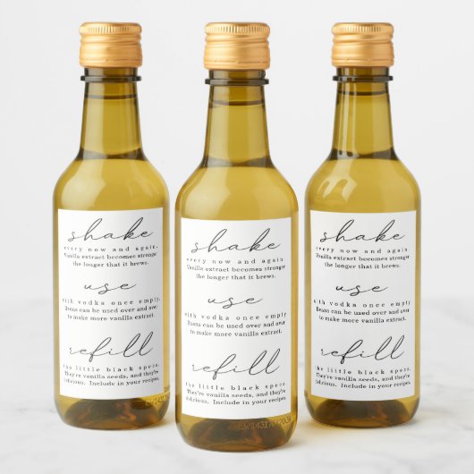 Homemade Vanilla Extract Instructies Etiket (Flessen)