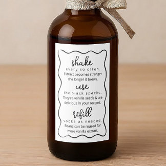 Homemade Vanilla Extract Instructions Doodle Label Wijn Etiket