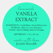 Homemade Vanilla Extract neon green Instructions Ronde Sticker (Voorkant)